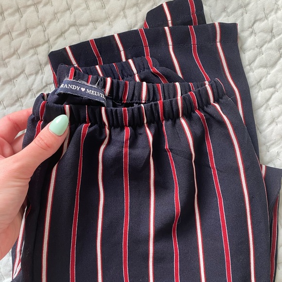 brandy melville frankie pants | red stripe - Picture 2 of 4